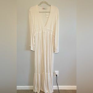 Free People Beach. Long Heathered Cream Dress/Coverup. Small. Never Worn w/Tags.